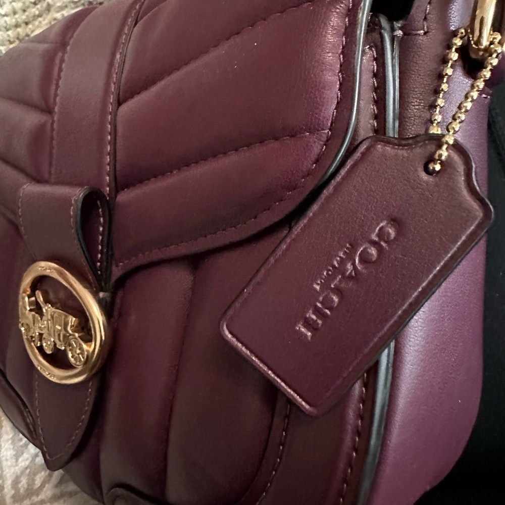 Coach C2803 Georgie Saddle Bag With Quilting Boysenberry - Picture 8 of 8